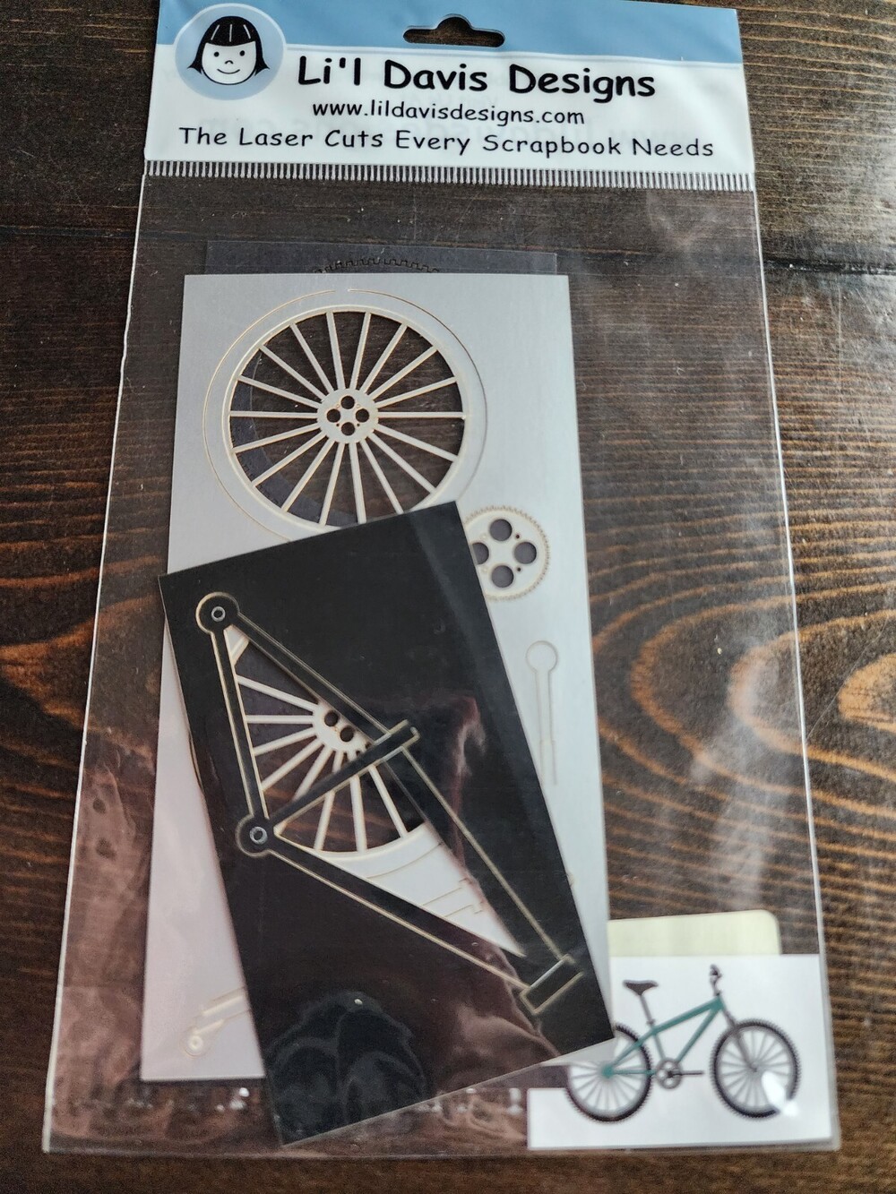 LI'L DAVIS DESIGNS Bicycle Cycling Laser Die Cut Embellishment RETIRED New #20